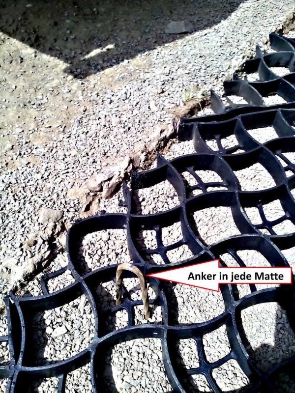 Befahrbares Bodengitter aus Kunststoff statt Rasengittersteine aus Beton