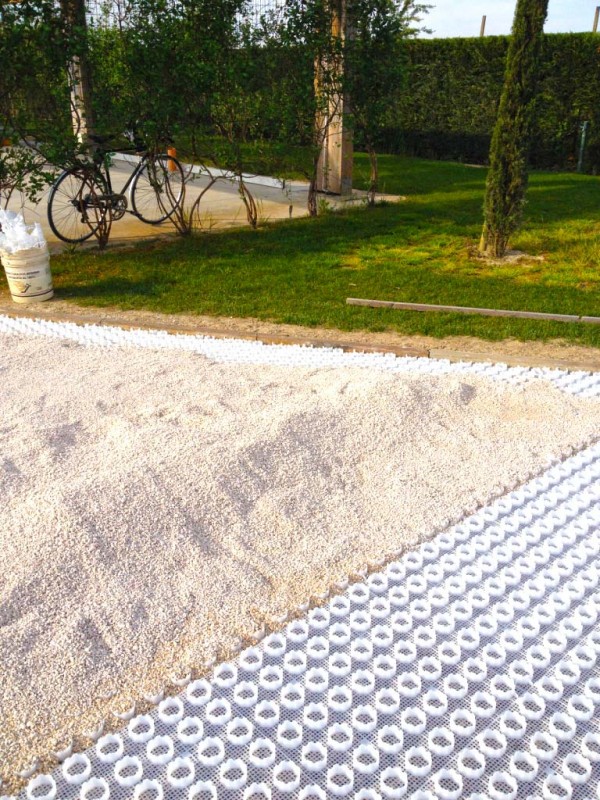 Anlegen eines stabilisierten Kiesweg im Garten mit dem Kiesgitter KG30