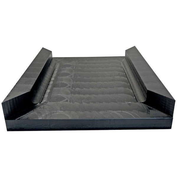 Kompakte Bodenschutzplatte aus Kunststoff (400x400mm / 6,9kg) für Abrollcontainer mit Anti-Rutsch Gummierung. Schützt vor Schäden am Boden & reduziert Lärmemissionen.